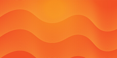 Vector abstract background with dynamic orange waves, lines and particles. vector