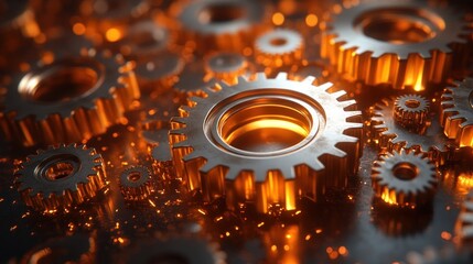 Intricate Gears: A Symphony of Metal and Light