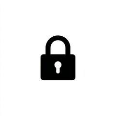 Simple Black Padlock Icon