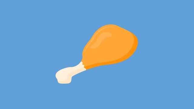 fried chicken thighs. fried food. simple animation, motion graphics.