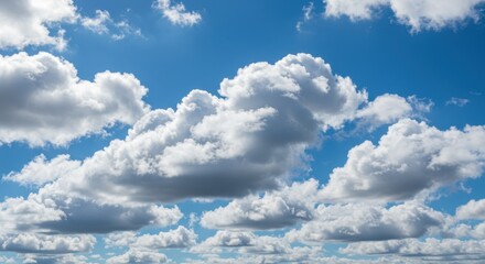 Obraz premium Stunning Blue Sky with Fluffy White Clouds