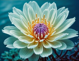 Obraz premium Abstract bloom in tranquil oceanic hues.
