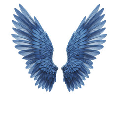 Obraz premium Pair of Elegant Blue Angel Wings Against Transparent Background