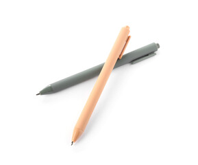 Stylish pens isolated on white. Office supply
