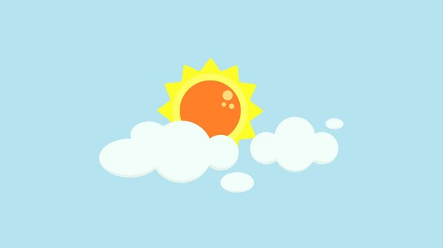 sun and clouds. morning sun and clouds. sunny day. afternoon. hot sun. summer theme. simple animation. motion graphics