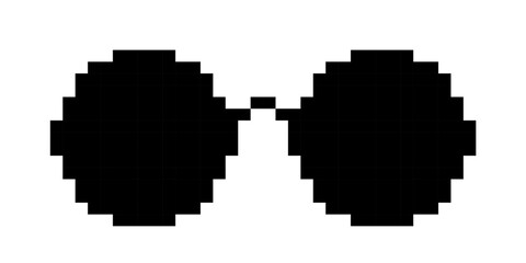 Sunglasses pixel. Sunglasses icon 8 bit