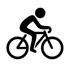 Obraz premium Bicyclist Icon Silhouette of Person Riding a Bike