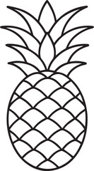 Obraz premium Pineapple outline vector illustration line art 