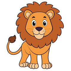 Fototapeta premium lion cartoon isolated on white