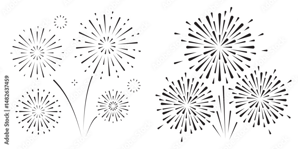 Poster firework celebration explosion sparkle festive night display joy isolated transparency background gr