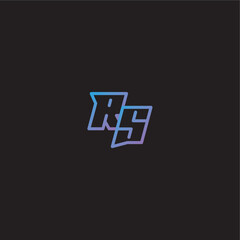 monogram logo design amazing esport style RS dinamyc line gaming concept letter