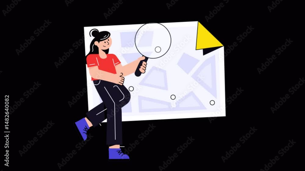 Poster map navigation motion graphic rendering with transparent alpha channel