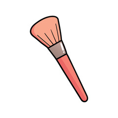 Makeup brush vector illustration. Beauty cosmetic brush for face makeup, fashion tool for foundation, powder, or blush.

