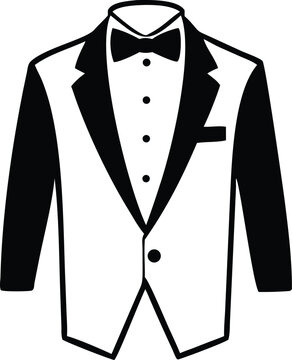 Classic black tie dress code with bow tie shown in format