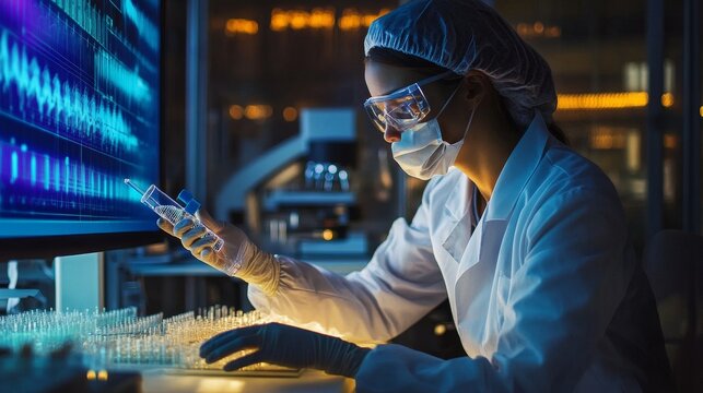 A biohacker working on an open-source genetic modification experiment. 