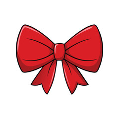 Luxurious red bow vector illustration. Elegant ribbon decoration for gifts, packaging, festive design, or celebration elements.


