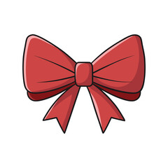 Luxurious red bow vector illustration. Elegant ribbon decoration for gifts, packaging, festive design, or celebration elements.

