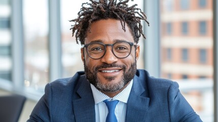 Fototapeta premium Confident Black Businessman Portrait