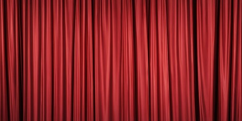red velvet curtains, red curtain with the image of a movie theater or stage