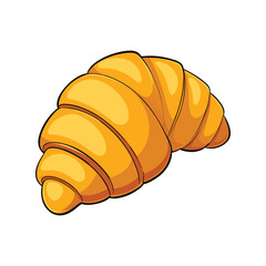 Croissant vector illustration. Flaky French pastry with golden layers, breakfast bakery item, realistic food graphic.

