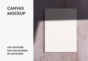 Any Canvas Size Print Interior Wall Art Poster Room Mockup Template