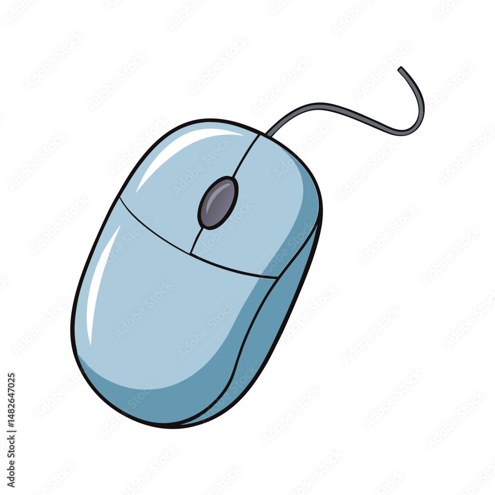 Aufkleber computer mouse vector illustration. modern wired or wireless input device, digital accessory icon, i