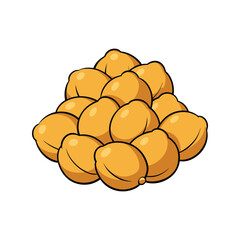 Chickpeas vector illustration. Organic legume graphic, healthy food clipart, protein source icon, vegetarian nutrition design.

