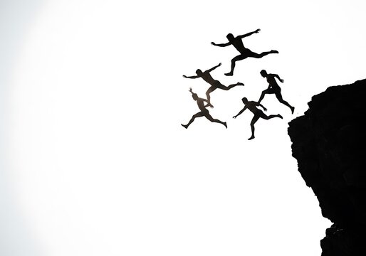 Silhouette Leap of Faith: Teamwork & Courage