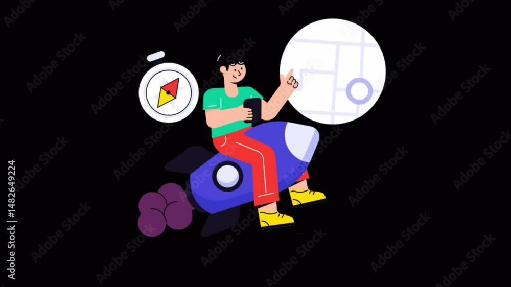 Poster online gps tracking motion graphic rendering with transparent alpha channel