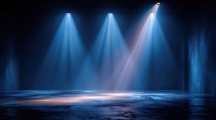 Blue Glowing LED Light Background - Hyperrealistic Neon Vector Design with Dynamic Shadows - Ultra HD Tech Visual Template
