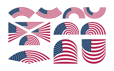 Obraz premium Different Styles of Creative American Flag Variations for 4th of July Independence Day Graphics