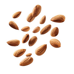 Almonds falling dark background healthy snack food