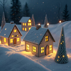 Fototapeta premium christmas house in the snow
