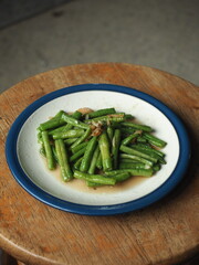 stir fried green beans with dried shrimp