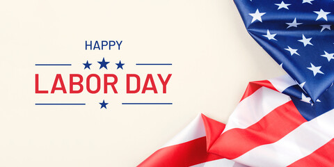 Labor Day Background. Greeting card, background, banner with American National flag.