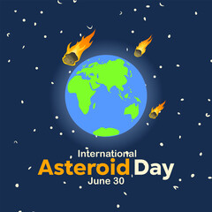 vector graphic of International Asteroid Day, ideal for International Asteroid Day celebration.