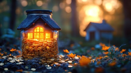 Saving for a Dream Home: A Jar of Coins Illuminates the Path to Homeownership