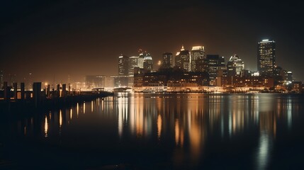 Fototapeta premium City Skyline at Night. (3)