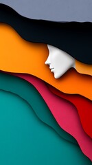 Abstract Colorful Portrait of a Woman