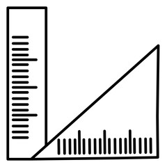 long ruler and triangle