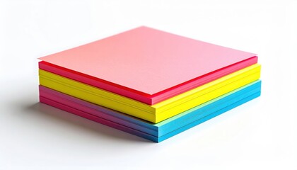 Colorful Sticky Notes: A vibrant stack of multicolored sticky notes, a versatile tool for jotting down reminders and sparking creative thoughts.