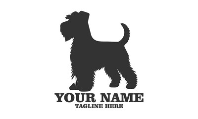 kerry blue terrier dog full body logo icon, kerry blue terrier dog full body icon. kerry blue terrier dog full body vector illustration and white background
