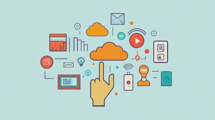 A  digital  illustration  of  a  connected  network  system.