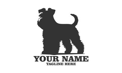 kerry blue terrier dog full body logo icon, kerry blue terrier dog full body icon. kerry blue terrier dog full body vector illustration and white background