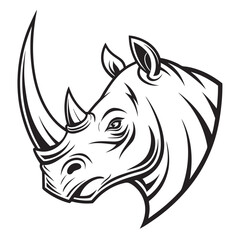 Obraz premium a-rhino-head-vector-logo-in-black-and-white--styli.eps