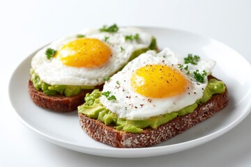 Avocado Toast with Sunny-Side Up Eggs: A Fresh and Vibrant Culinary Delight