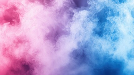 Fototapeta premium Pink and blue cloud-like, swirling smoke abstract texture