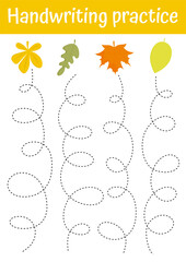 Tracing lines, handwriting training worksheet. Writing training page for children. Educational game, activity for preschool, kindergarten. Fine motoric skills practice for kids.