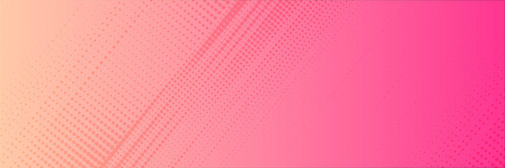 Pink orange polka dots gradient halftone background. Pop art cartoon dot texture with comic graphic design, Horizontal abstract pattern wall for cover digital technology.