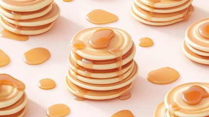 Seamless pattern tile cartoon with pancakes